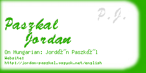 paszkal jordan business card